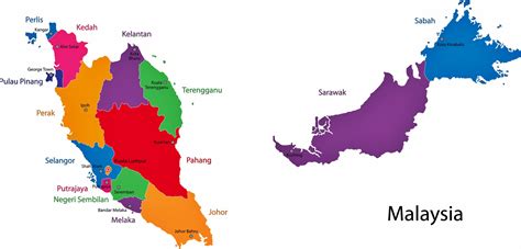 malaysia map with states